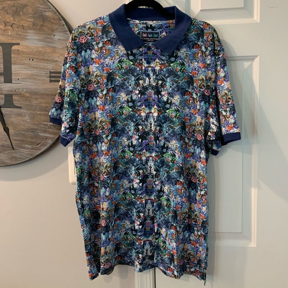 Charleston Threads Tropical Polo Shirt XL NWT